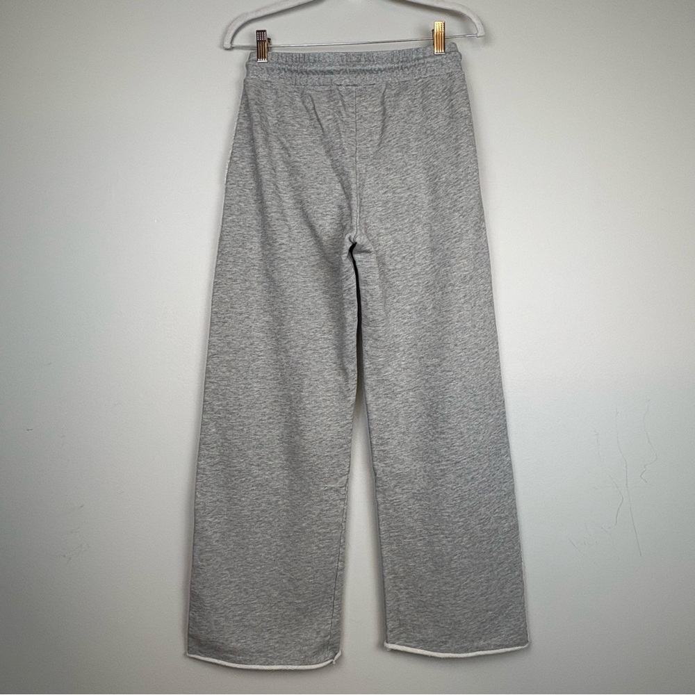 New Frame Denim Short Sleeve Hoodie and Wide Leg Sweatpants Set XS/S Sweatshirt - Picture 11 of 12